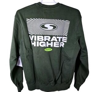 Supervsn Studios Crewneck Vibrate Higher Moss Green Size Small